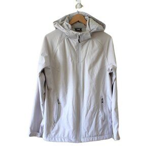 AVIA Spring/Fall Fleece-Lined Hooded Jacket in Light Grey (XL)